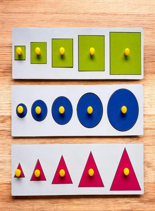 Kiddiwinks Seriation Puzzle Combo for Kids - Montessori-Inspired Shape Sorting and Size Sequencing Toy - Educational Learning Puzzle with Circles, Squares & Triangles - Develop Fine Motor and Cognitive Skills - Image 4